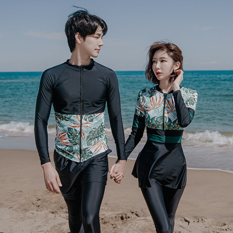 A manufacturer&#039;s new couple diving suits, long-sleeved trousers, men&#039;s suits, hot spring swimsuits and women&#039;s cross-border source factory batch