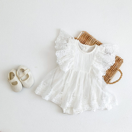 A baby clothes summer jumpsuit baby western lace bag fart clothes baby summer princess dress for 100 days