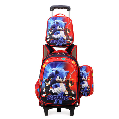 A foreign trade elementary school student backpack for boys and girls in grades 3-5, backpack for lunch, three piece cartoon children's bag set