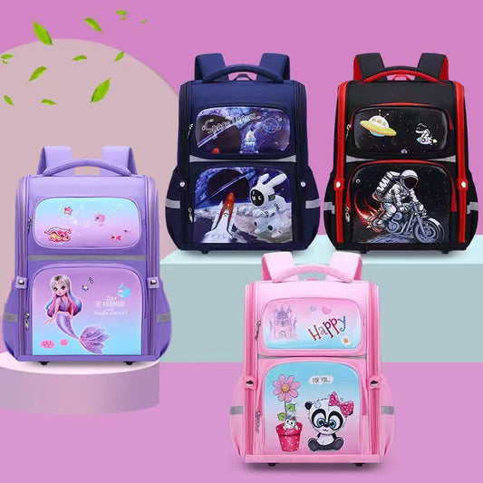 Mochila escolar de alta capacidad para estudiantes de primaria, astronauta, sirena y niños, para exportación de comercio exterior 