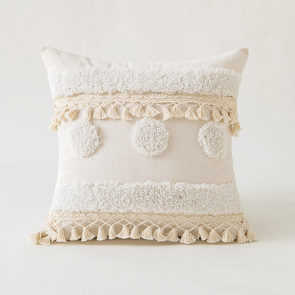 A Lace Hairball Tassel American Rural Middle East Morocco ins Nordic Simple Pillow Cushion Backrest Pillow Cover