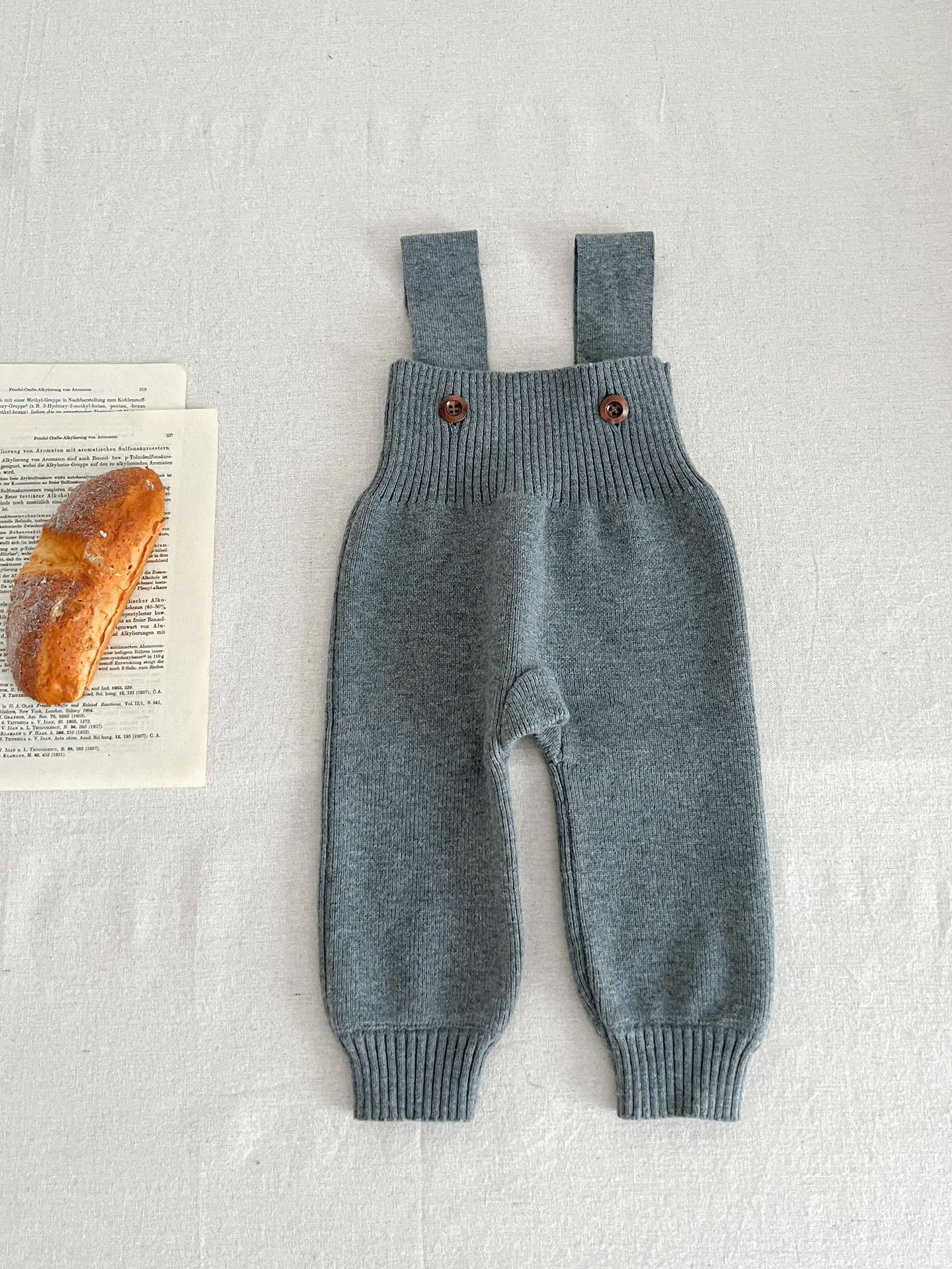 A ins style baby autumn knitted overalls Korean version infant onesie male and female baby foreign style knitted pants