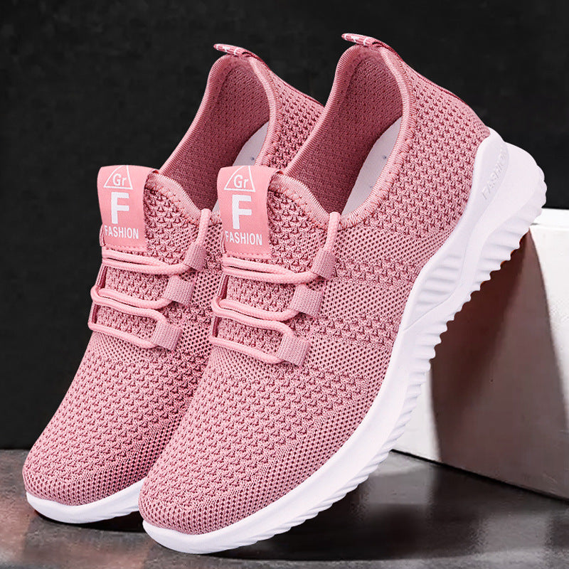 Zapatos de mujer Cross Border, nuevos zapatos casuales de moda para correr, zapatos Flyknit transpirables para mujer, zapatos deportivos de suela suave de moda para mujer 