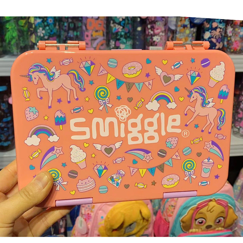 Lonchera australiana Smiggle, lonchera de gran capacidad, caja de fruta para estudiantes