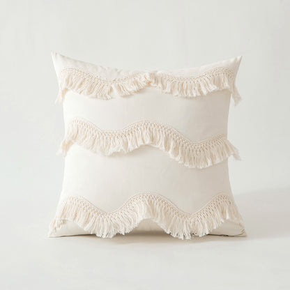 A Lace Hairball Tassel American Rural Middle East Morocco ins Nordic Simple Pillow Cushion Backrest Pillow Cover