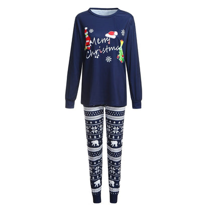 New autumn and Christmas parent-child outfits from Europe and America, full home printed long sleeved sets, home clothing, and family pajamas