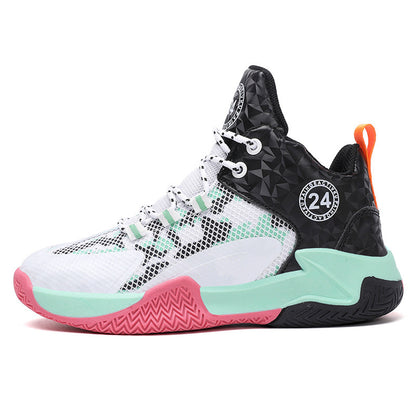 Children's basketball shoes, boys' mesh breathable sports shoes, medium and large children's training trendy children's shoes