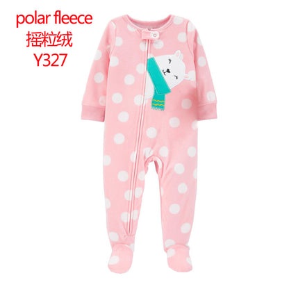 A manufacturer fleece foot climbing clothes long-sleeved onesies baby going out clothes baby Romper pajamas