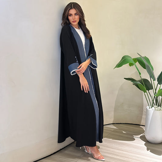 Women's Cardigan, Robe, Elegant, Contrasting, Tassel, Long Skirt, Middle East, Muslim, Dubai, Arabia, Spot Cross Border Clothing