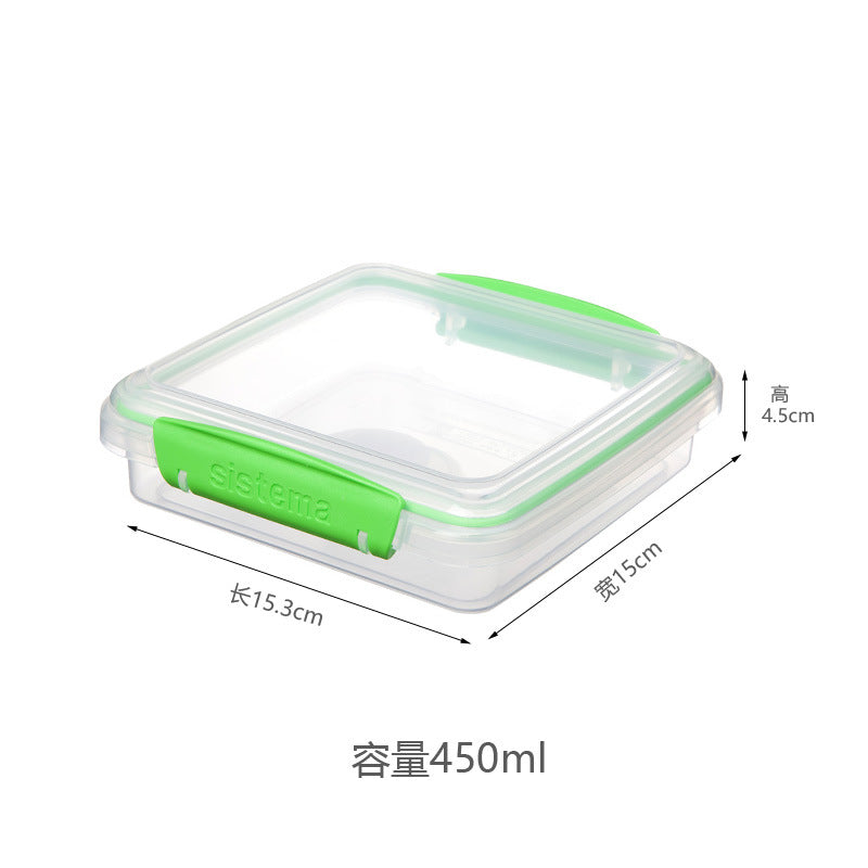 Una caja de sándwich portátil de Sistema importada de Nueva Zelanda, caja de pan para el desayuno, caja de fruta, caja de ensalada bento 