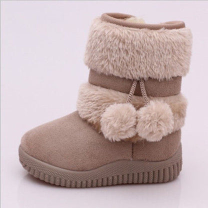 A Children's snow boots Thickened and velvet outdoor non-slip soft warm cotton shoes Boys and girls cotton boots Cross-border thick-soled cotton