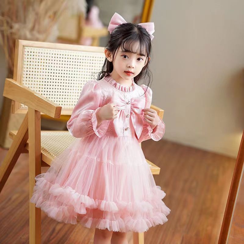 Girl Princess Dress Spring Dress New Little Girl Foreign Style Spring Children&#039;s Dress Spring Children&#039;s Dress Dress 0.4kg