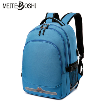 A Multi grid Large Capacity Backpack Cross border Fashion Simplicity Student School Bag Heat Transfer Oxford Cloth Casual Backpack