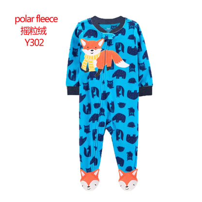 A manufacturer fleece foot climbing clothes long-sleeved onesies baby going out clothes baby Romper pajamas