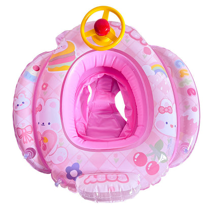 Large padded car horn boat steering wheel cross-border covered swimming ring infant swimming seat