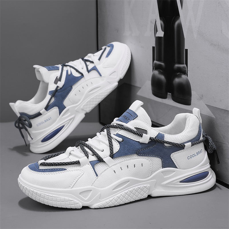 A spring and summer comfortable breathable dad shoes new 2024 youth running sports shoes casual versatile height increase men's shoes