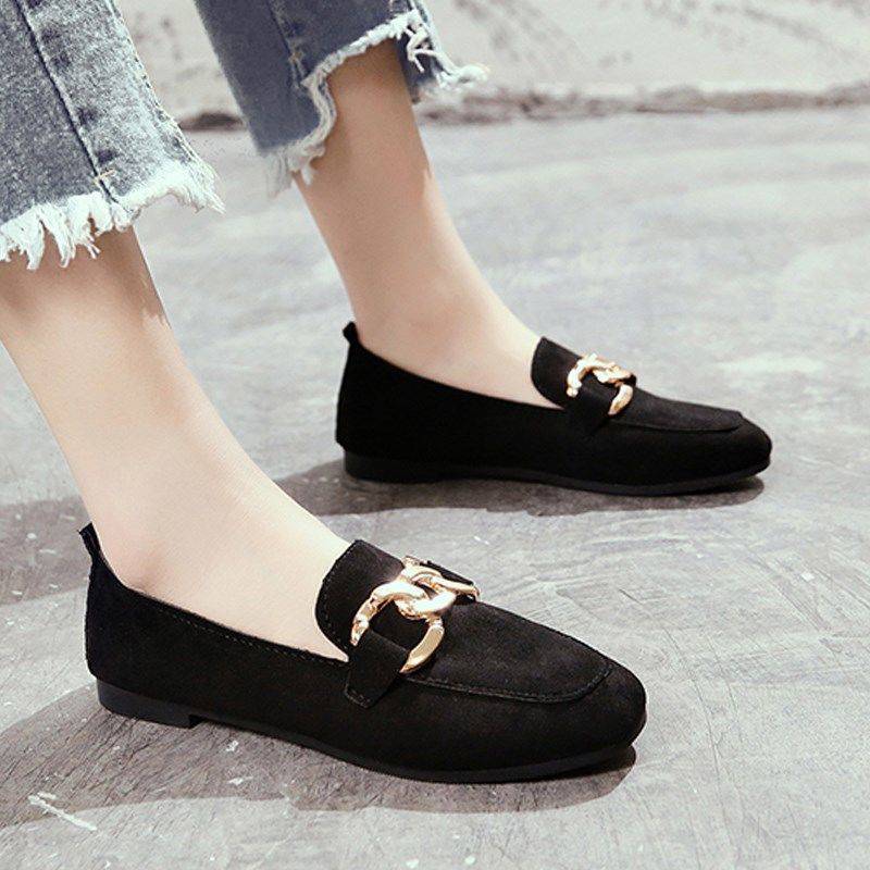 A Dou Dou Shoes Women's Summer Breathable Student Korean Edition Single Shoes Flat Shoes Versatile One Step Lazy Shoes New Cloth Shoes