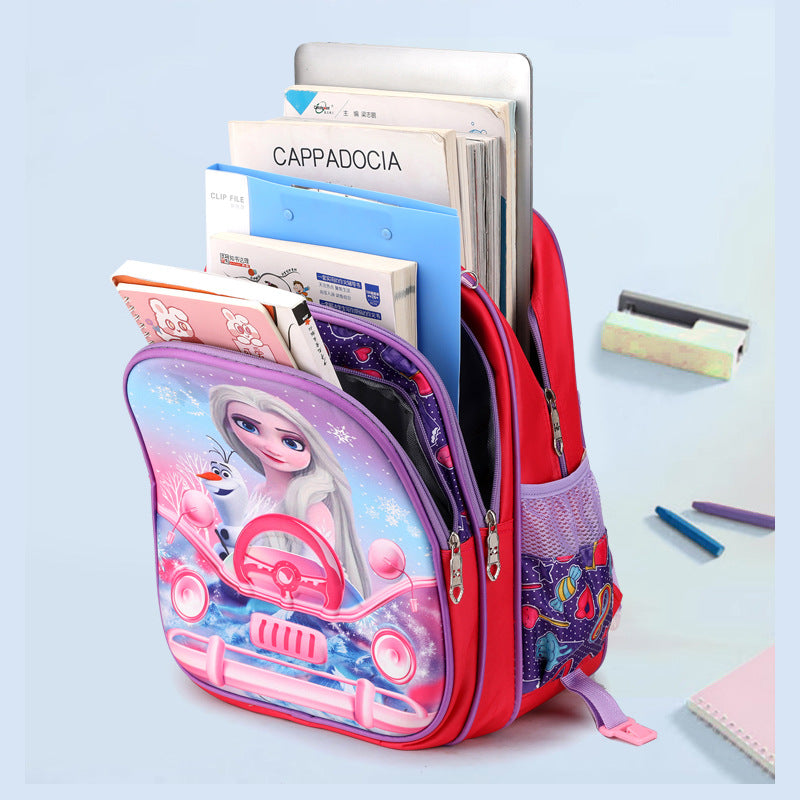 A foreign trade elementary school student backpack for boys and girls in grades 3-5, backpack for lunch, three piece cartoon children's bag set