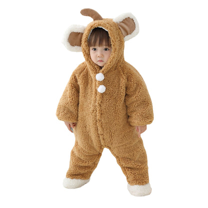 A baby onesie winter foot warm baby clothes go out clothes newborn clothes autumn and winter clothes thickened cotton clothes