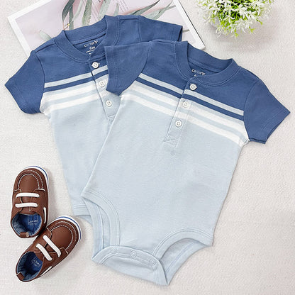 Wholesale of baby V-neck short sleeved clothing with triangle wrapped buttocks for boys in summer