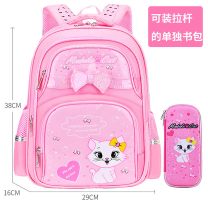 A elementary school student's school bag, girl's six wheeled climbing ability, children 2nd to 6th grade, 5 large capacity waterproof, reducing weight for 7-12 years old