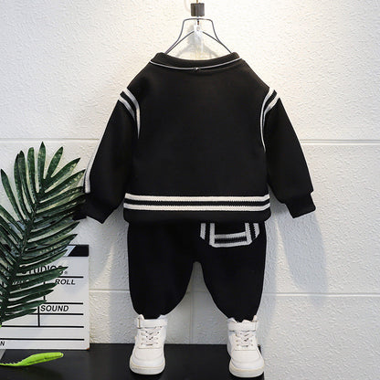 A baby spring suit new children's clothing children's autumn clothing sports two-piece set little boy handsome trendy children's clothing