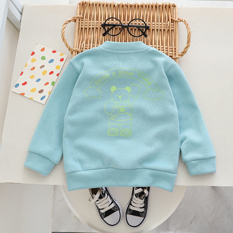 A boys set long sleeved spring and autumn clothing new children's cool and handsome three piece set children's spring clothing trend casual children's clothing 0.25KG