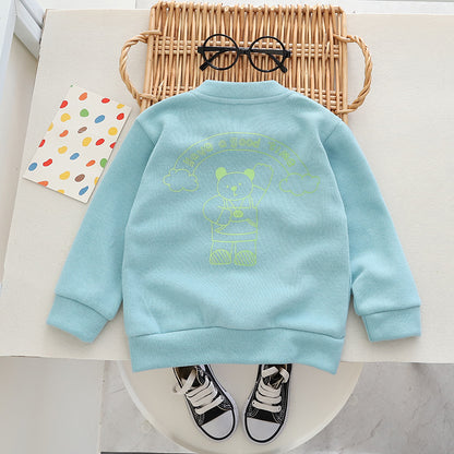 Un conjunto para niños de manga larga, ropa de primavera y otoño, nuevo conjunto de tres piezas atractivo y fresco para niños, ropa de primavera para niños, ropa casual de tendencia para niños, 0,25 KG 