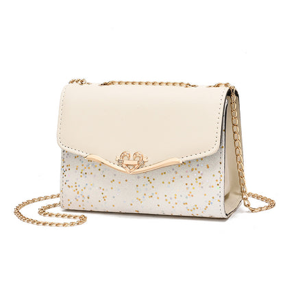 Chain crossbody bag for women, shoulder bag with sequins