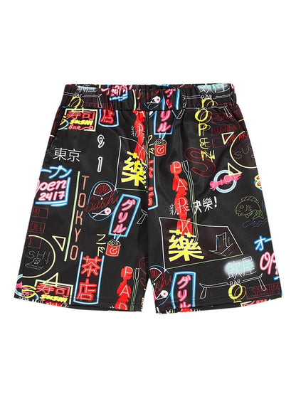 A cross-border 2023 new cartoon 3D beach pants casual loose men&#039;s 3D shorts digital printed beach pants