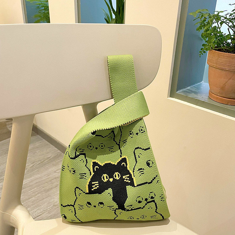 tote bag, cute animal handbag, knitted women's handbag