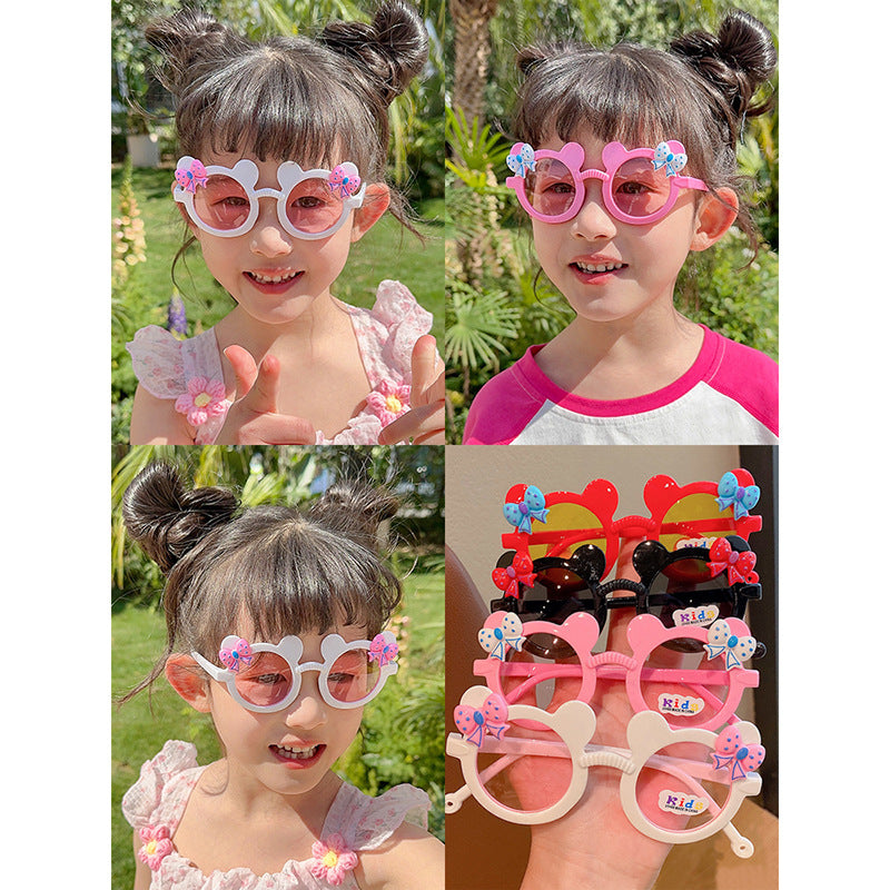 A Mickey children's sunglasses and sunglasses wholesale children's bow cartoon cute girl sun protection sunglasses factory 0.02KG