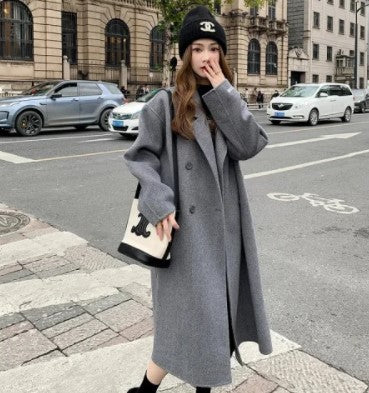 A woolen coat women's autumn and winter new woolen coat versatile small man explosion Hepburn style Korean tide