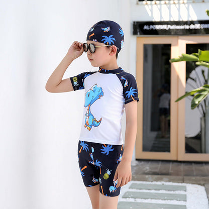 A Quick drying children's swimsuit for boys and girls, new small and medium-sized split baby girl swimsuit and swimsuit set wholesale 0.12KG