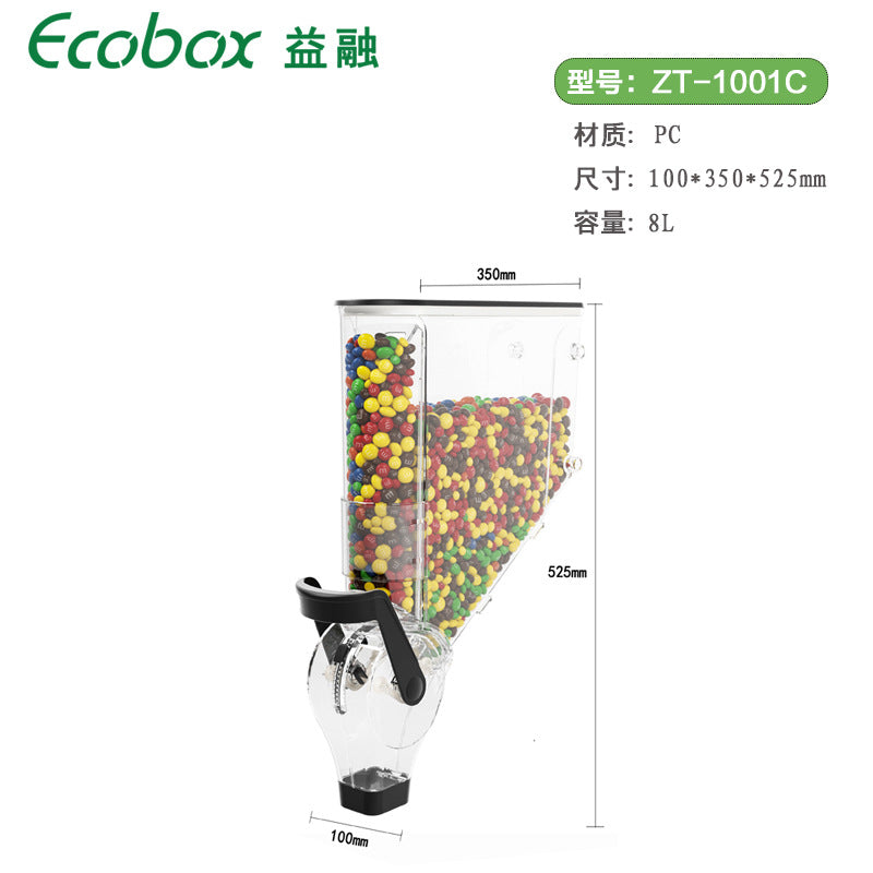 Supermarket high-transparency plastic wall-mounted self-service pull-down candy fried goods, dried fruits, moisture-proof sealing, food gravity box with lid