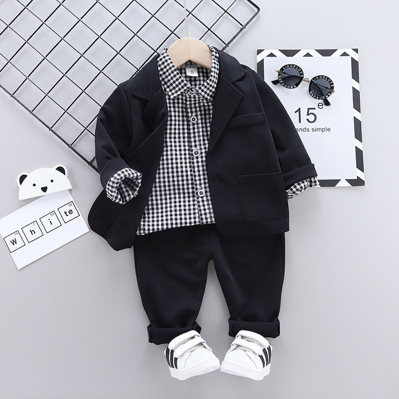 Children's suits, children's clothes, boys' three-piece set, baby boys, spring new handsome spring, 0-3 years old, long sleeves, autumn tide 1kg