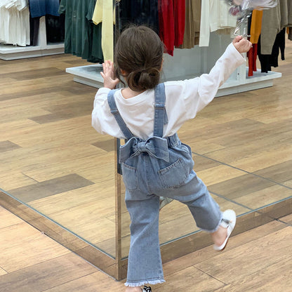 Conjunto de pantalón y cinturón de mezclilla para niña, nueva ropa de primavera de manga larga para niñas, conjunto de dos piezas de jeans de moda 0,3 kg