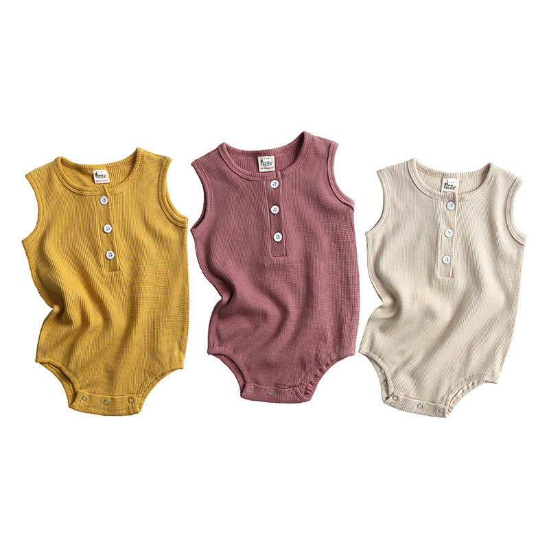 A baby clothing 2024 new product baby jumpsuit summer cotton sleeveless baby jumpsuit manufacturer wholesale