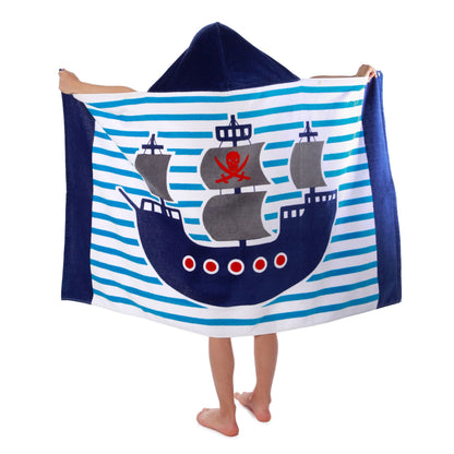 A mazon cartoon beach towel, European and American sizes, children can wear bath towels in the bathroom, pure cotton hooded bath towel bathrobe, 100% COTTON 0.4KG