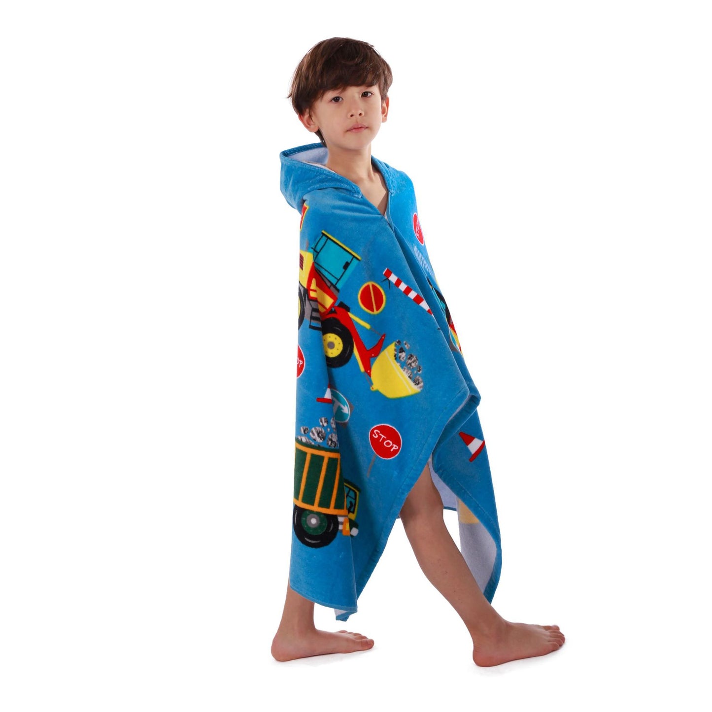 A mazon cartoon beach towel, European and American sizes, children can wear bath towels in the bathroom, pure cotton hooded bath towel bathrobe, 100% COTTON 0.4KG