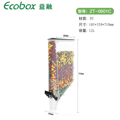 A supermarket household wall-mounted self-service pull-down snacks, dried fruit fried goods, loose scale, high transparency, sealing, moisture-proof gravity food box