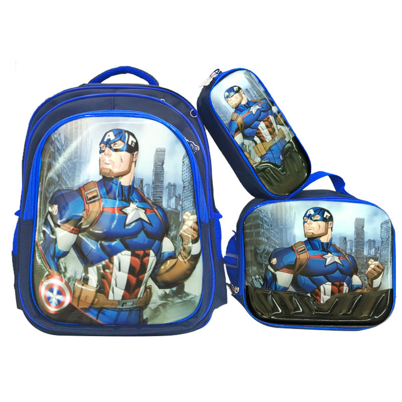 A Factory spot new foreign single three-piece backpack boys, girls, primary school students, children's trolley schoolbags, large capacity