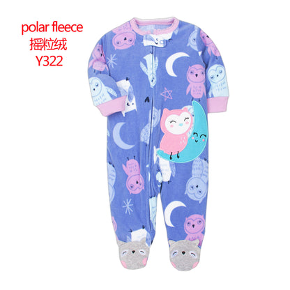 A manufacturer fleece foot climbing clothes long-sleeved onesies baby going out clothes baby Romper pajamas