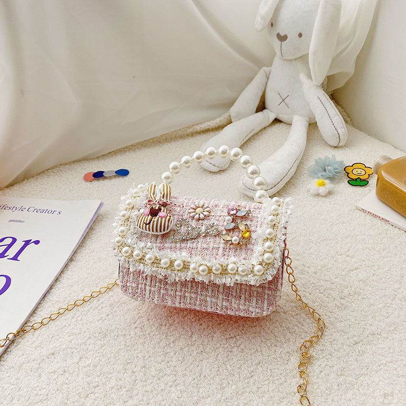 Princess, Fragrance, Chain Bag, Baby, Pearl Accessories, Hand Bag, Cute Bow Girl, Shoulder Bag