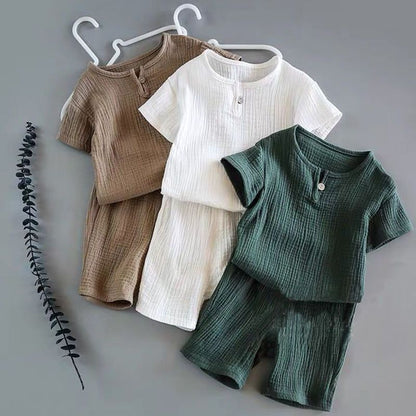 Internet famous children's clothing, boys and girls, baby short sleeved summer clothing set, cotton 2023 new children's summer clothes