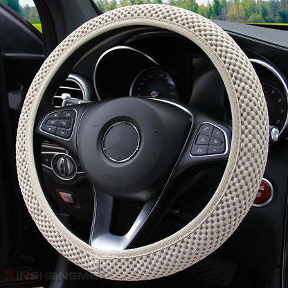 Massage Coarse Mesh Ringless Elastic Steering Wheel Cover Gear Cover Handbrake Cover Handlebar Cover 2-3 Piece Set (MOQ:10 SET ,If buy one piece need 1usd extra fee)