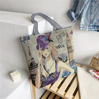 student tote portable canvas bag