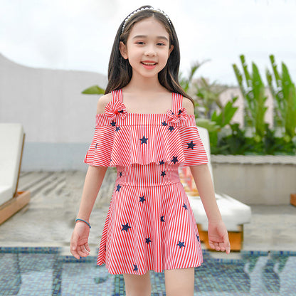 A children's swimsuit, women's jumpsuit style, 2023 new girl swimsuit, baby princess dress, girl student swimsuit 0.2KG