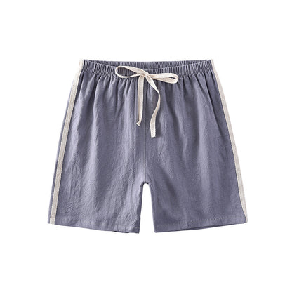 Pantalones cortos para niños: pantalones de playa finos de verano con tiras para niños, pantalones deportivos casuales holgados de algodón y lino de color sólido para niñas 