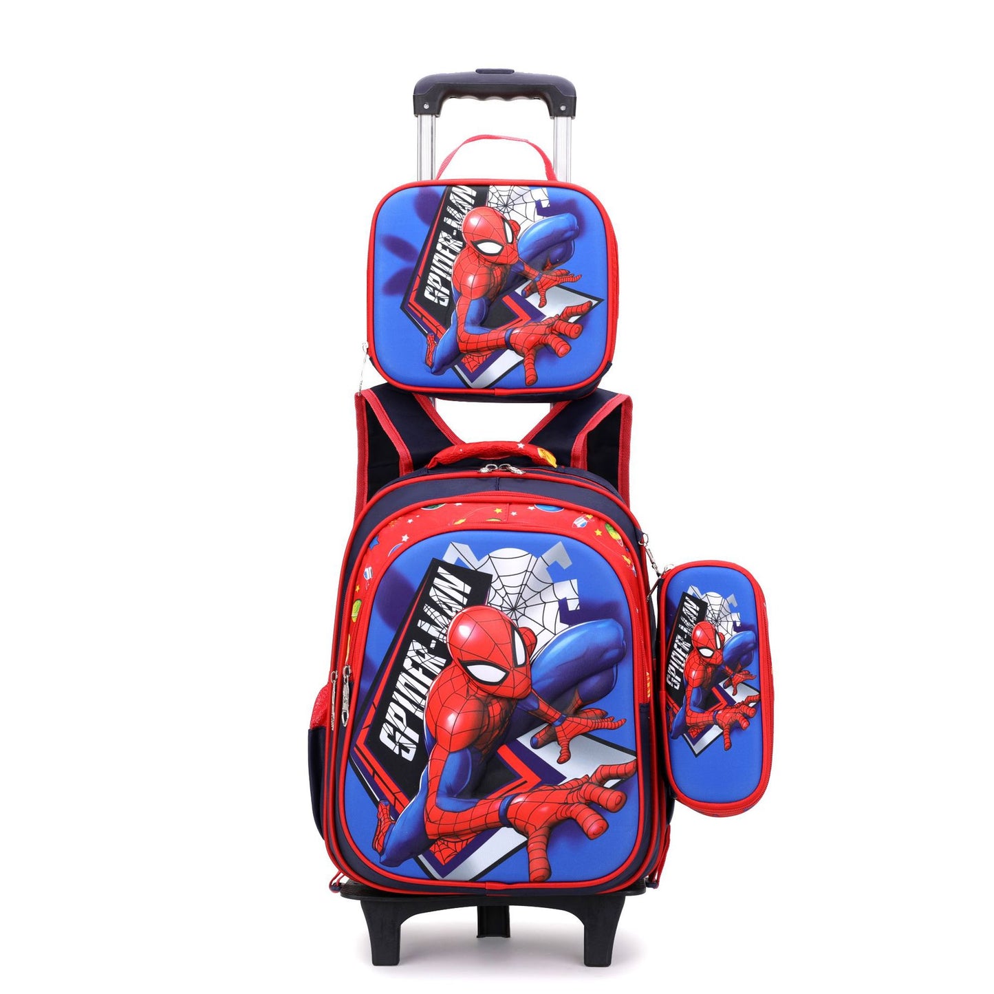 Cross border elementary school student backpack, lunch bag, pencil case, 3-piece set, children's backpack, backpack, spine protection cartoon backpack with reduced load